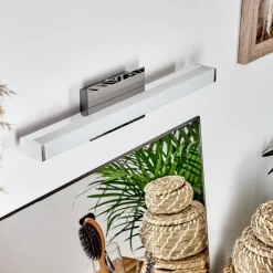 Lampe Miroir Morges Led Chrome, Blanc, 1 Lumiere
