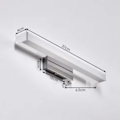 Lampe Miroir Morges Led Chrome, Blanc, 1 Lumiere