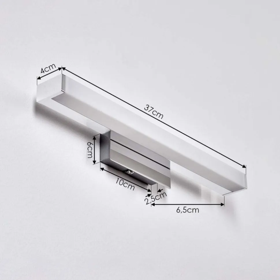 Lampe Miroir Morges Led Chrome, Blanc, 1 Lumiere
