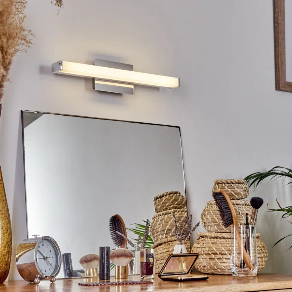 Lampe Miroir Morges Led Chrome, Blanc, 1 Lumiere