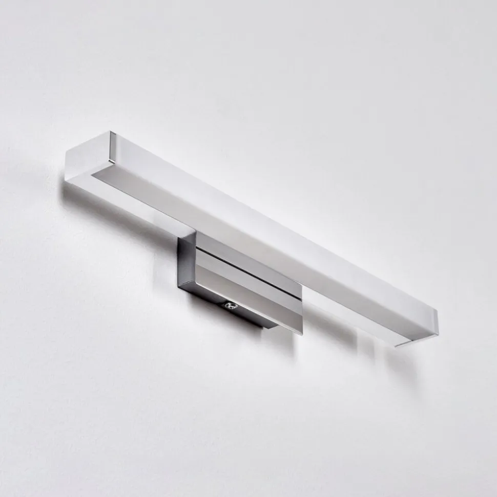 Lampe Miroir Morges Led Chrome, Blanc, 1 Lumiere