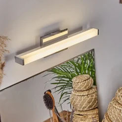 Lampe Miroir Morges Led Chrome, Blanc, 1 Lumiere
