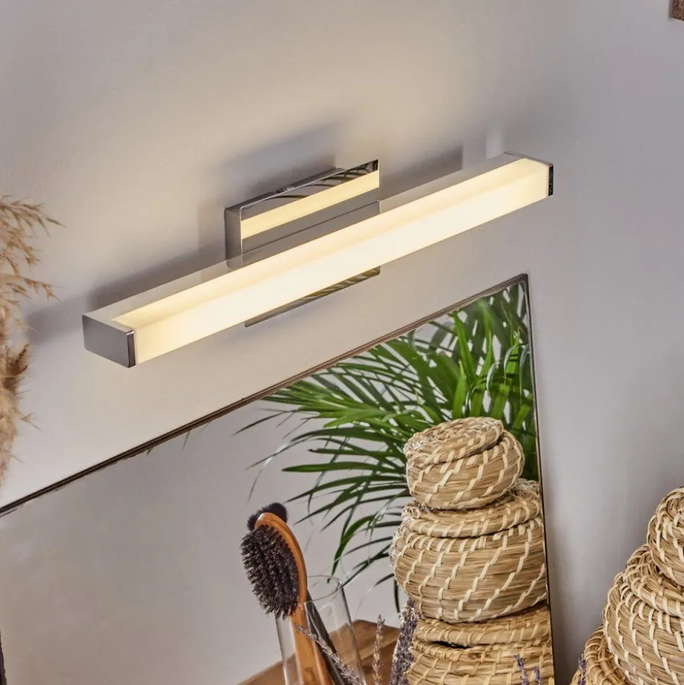 Lampe Miroir Morges Led Chrome, Blanc, 1 Lumiere