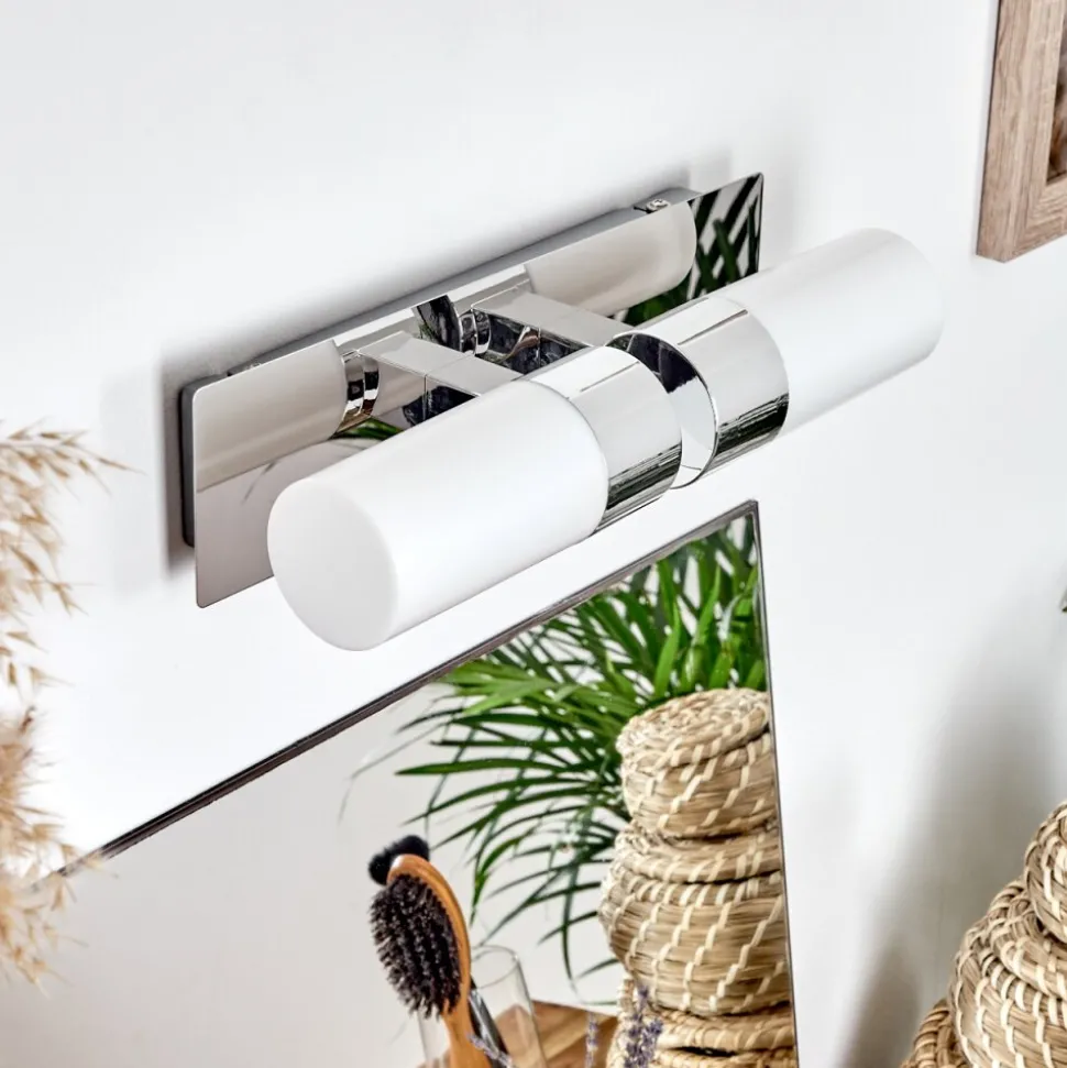Lampe Miroir Morges Led Chrome, 2 Lumieres