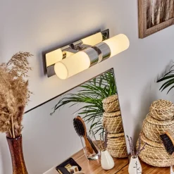 Lampe Miroir Morges Led Chrome, 2 Lumieres