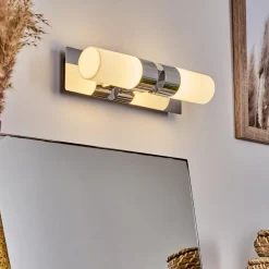 Lampe Miroir Morges Led Chrome, 2 Lumieres