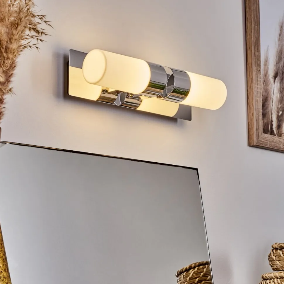 Lampe Miroir Morges Led Chrome, 2 Lumieres