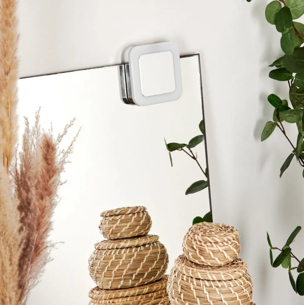 Lampe Miroir Morges Led Chrome, Blanc, 1 Lumiere