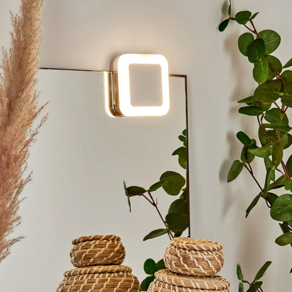 Lampe Miroir Morges Led Chrome, Blanc, 1 Lumiere
