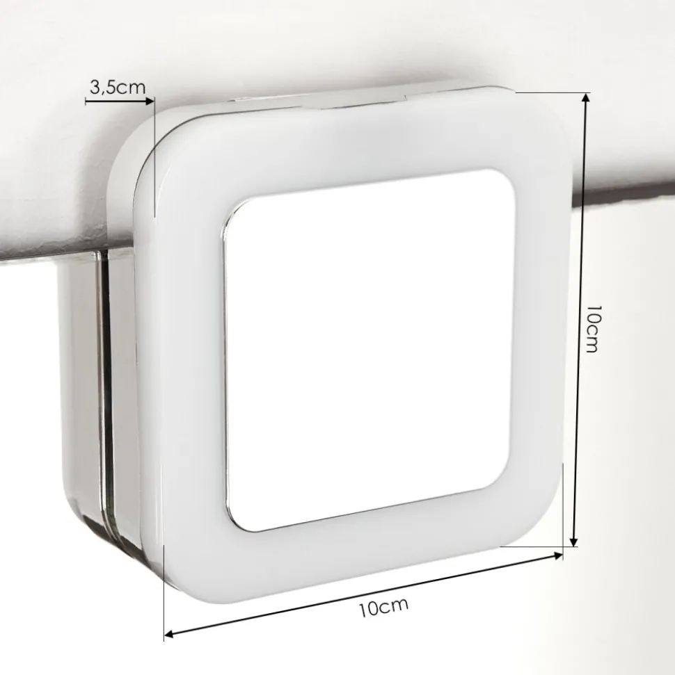 Lampe Miroir Morges Led Chrome, Blanc, 1 Lumiere