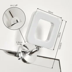 Lampe Miroir Morges Led Chrome, Blanc, 1 Lumiere
