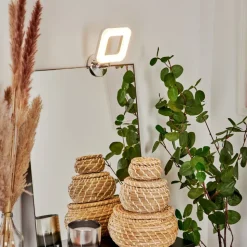 Lampe Miroir Morges Led Chrome, Blanc, 1 Lumiere