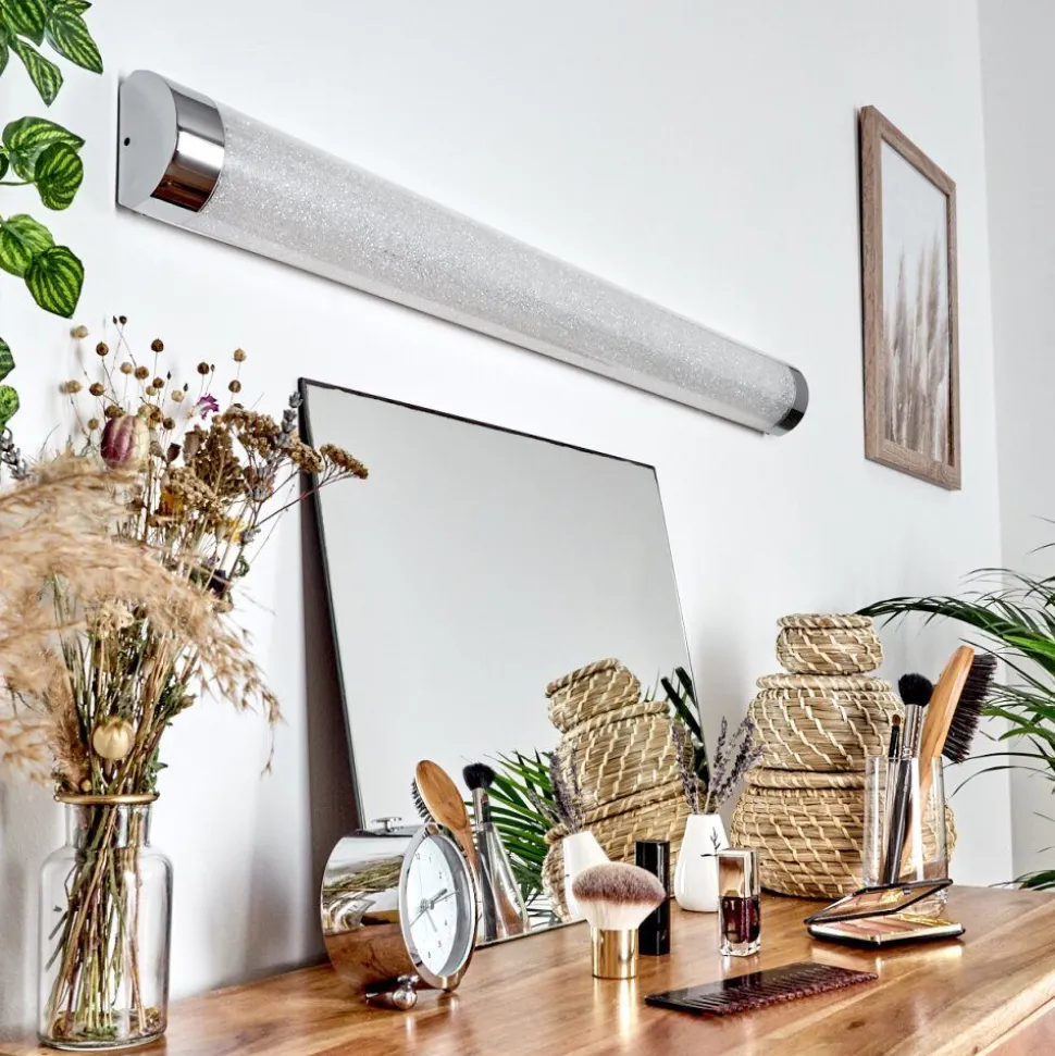 Lampe Miroir Morges Led Chrome, Scintillant, Blanc, 1 Lumiere