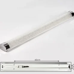 Lampe Miroir Morges Led Chrome, Scintillant, Blanc, 1 Lumiere