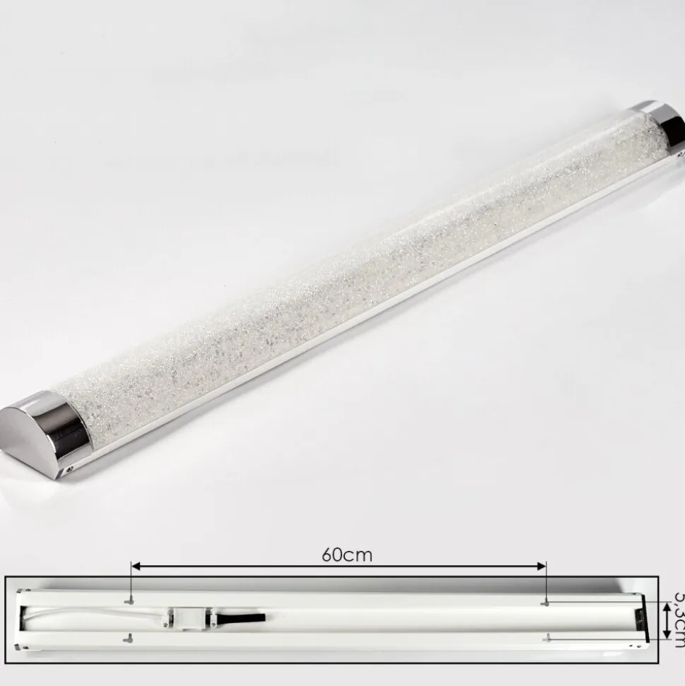 Lampe Miroir Morges Led Chrome, Scintillant, Blanc, 1 Lumiere