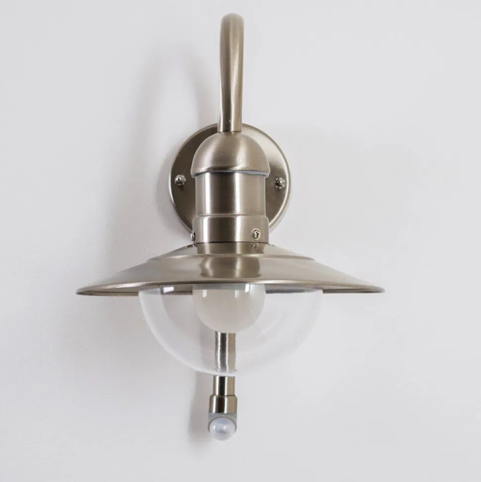 Lampe Murale D'Exterieur Elima Acier Inoxydable, 1 Lumiere, Detecteur De Mouvement