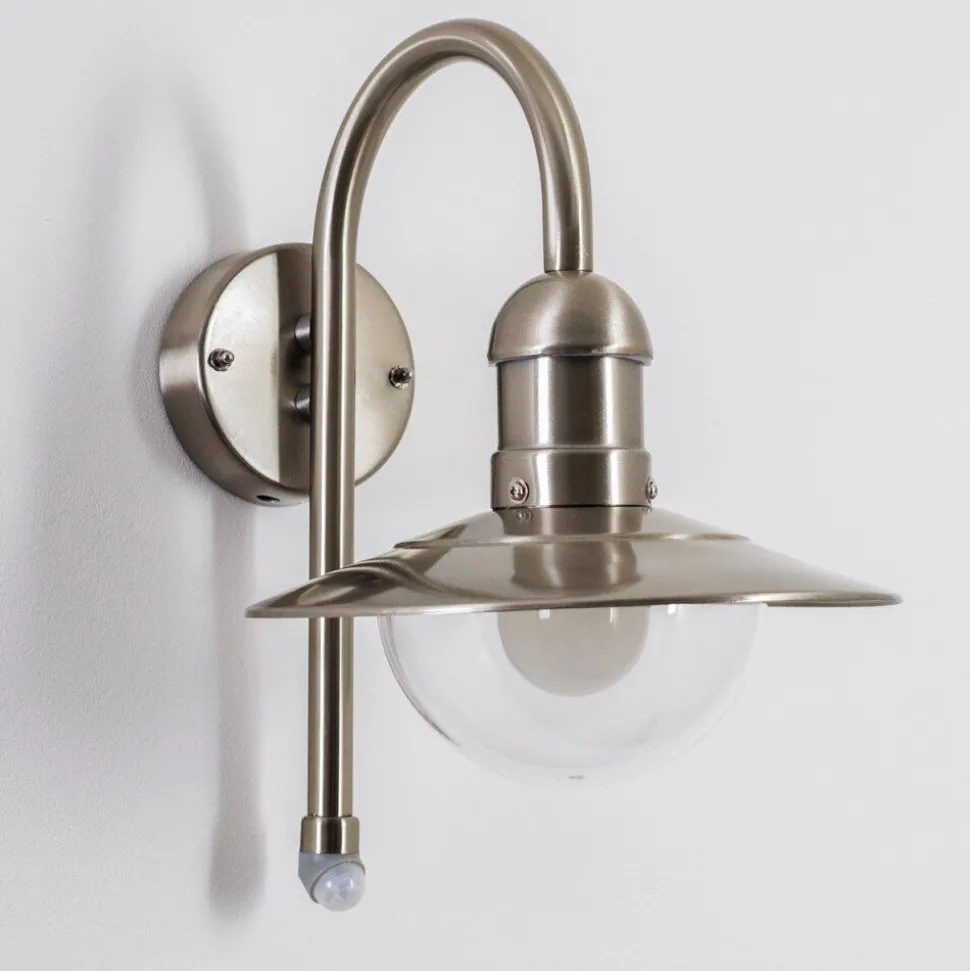 Lampe Murale D'Exterieur Elima Acier Inoxydable, 1 Lumiere, Detecteur De Mouvement