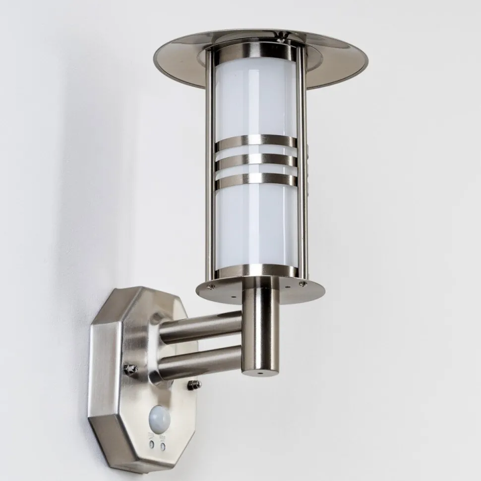 Lampe Murale D'Exterieur Forli Acier Inoxydable, 1 Lumiere, Detecteur De Mouvement