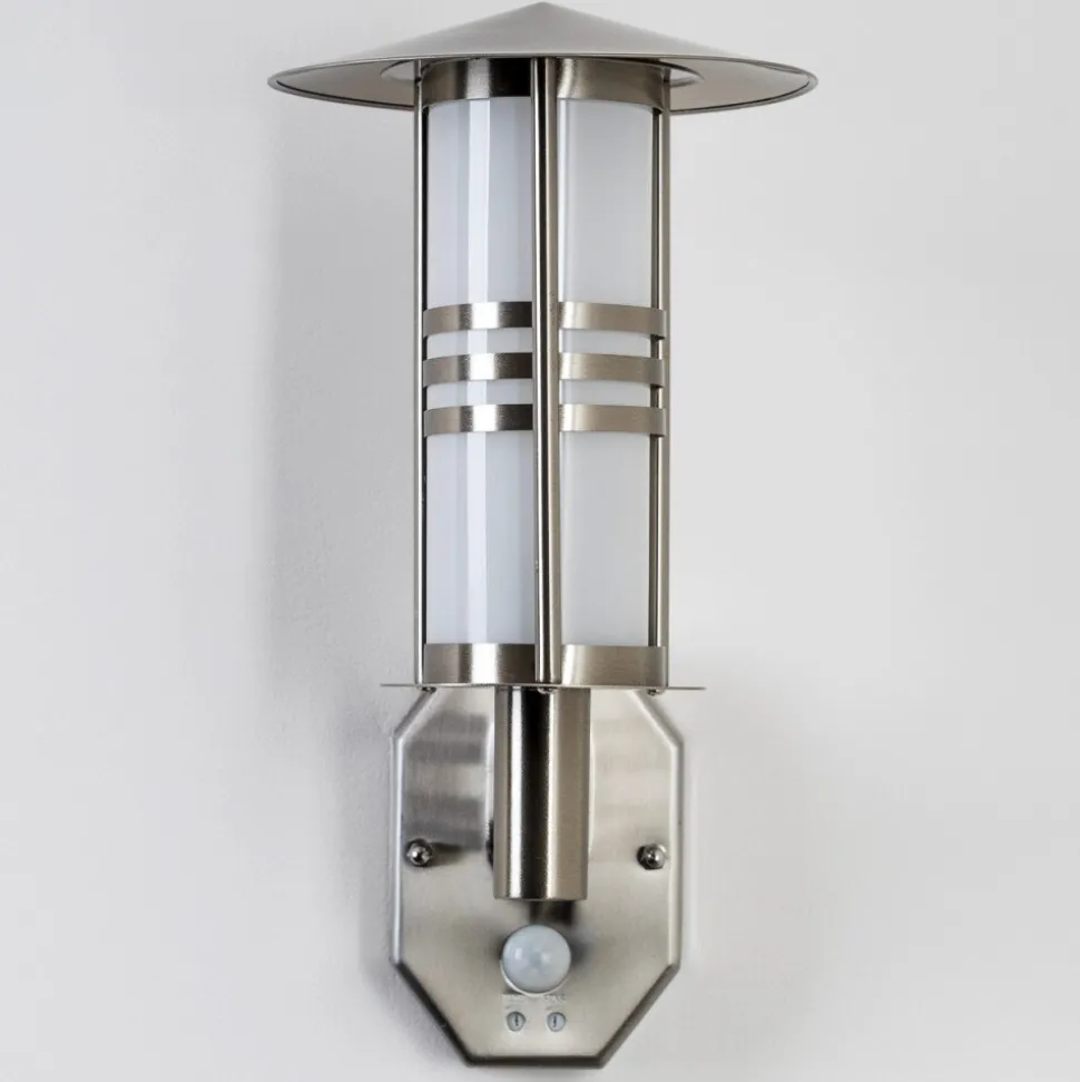 Lampe Murale D'Exterieur Forli Acier Inoxydable, 1 Lumiere, Detecteur De Mouvement