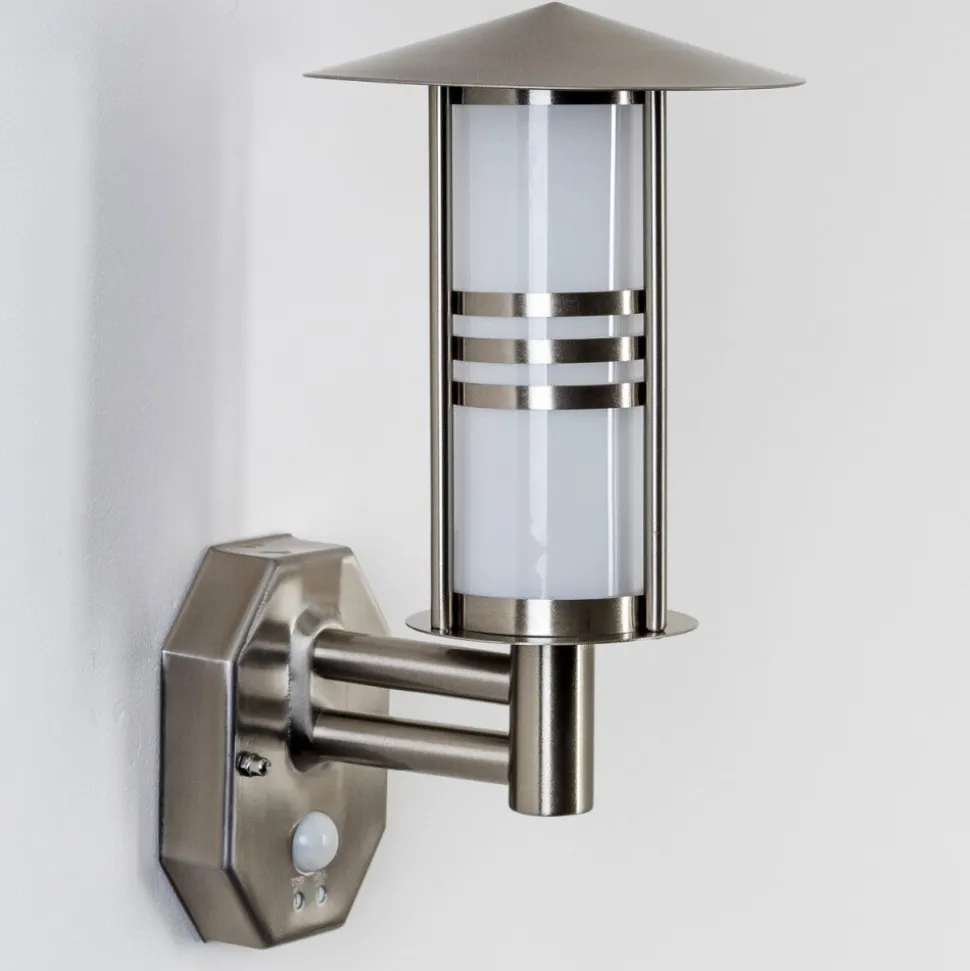 Lampe Murale D'Exterieur Forli Acier Inoxydable, 1 Lumiere, Detecteur De Mouvement