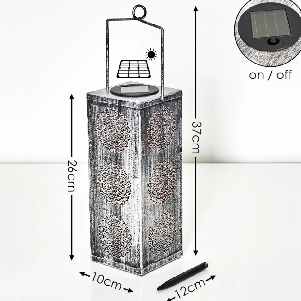 Lampe Solaire Ajman Led Cuivre, Argente, 1 Lumiere