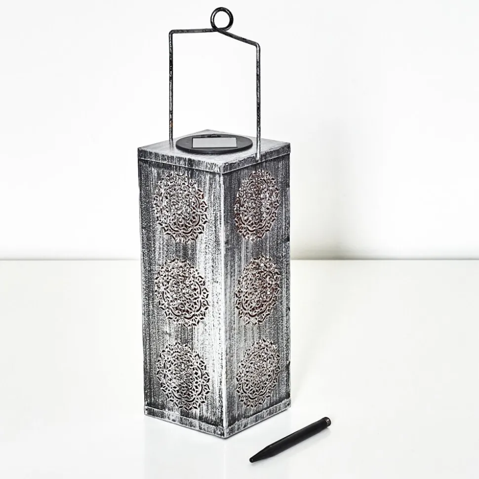 Lampe Solaire Ajman Led Cuivre, Argente, 1 Lumiere