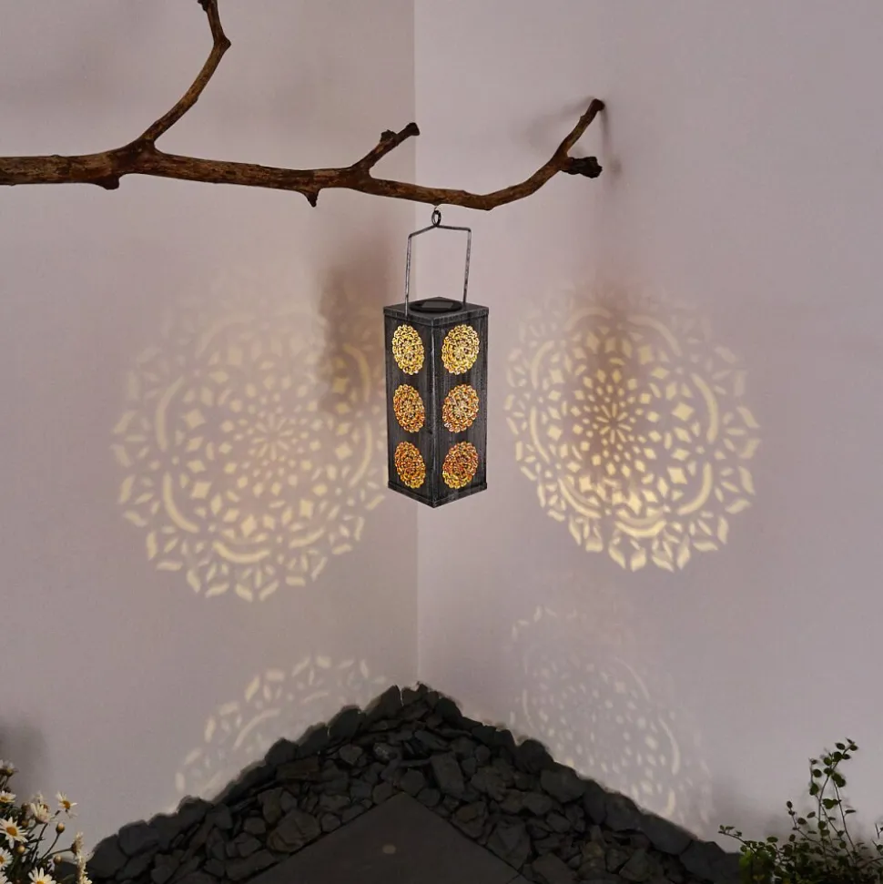 Lampe Solaire Ajman Led Cuivre, Argente, 1 Lumiere