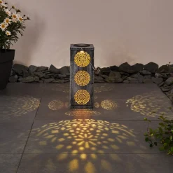 Lampe Solaire Ajman Led Cuivre, Argente, 1 Lumiere