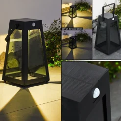 Lampe Solaire Arnhem Led Noir, 1 Lumiere