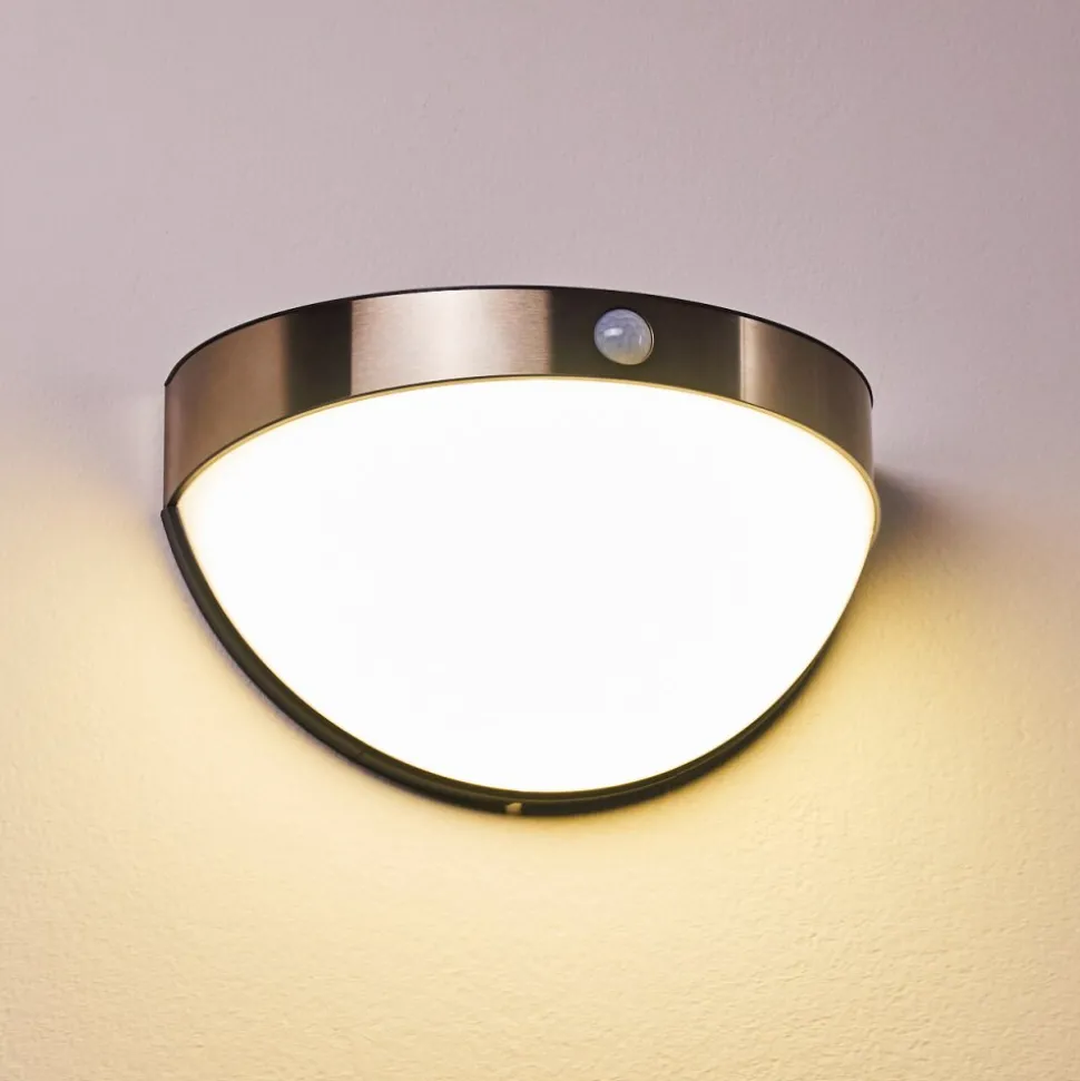 Lampe Solaire Basra Led Chrome, 1 Lumiere, Detecteur De Mouvement
