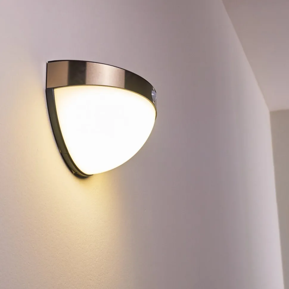 Lampe Solaire Basra Led Chrome, 1 Lumiere, Detecteur De Mouvement