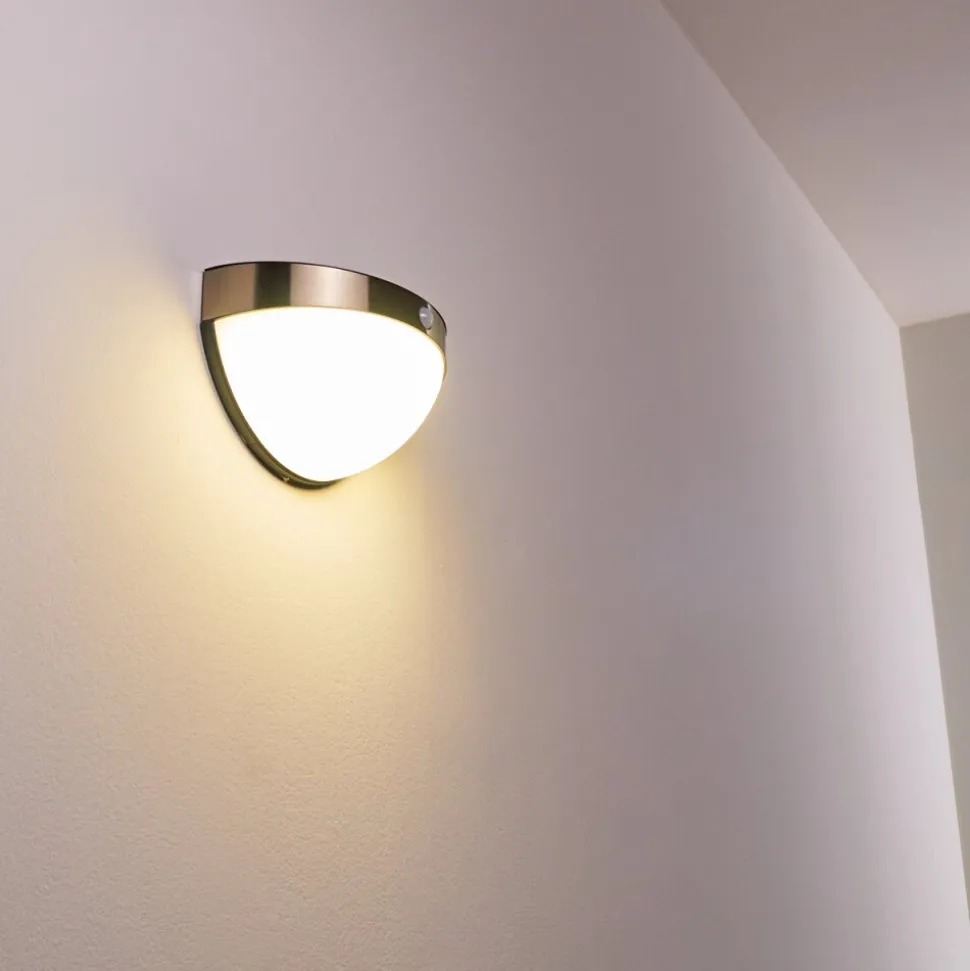 Lampe Solaire Basra Led Chrome, 1 Lumiere, Detecteur De Mouvement