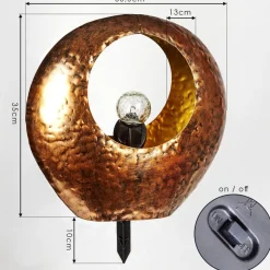 Lampe Solaire Benevento Led Cuivre, Rouille, Transparent, 1 Lumiere