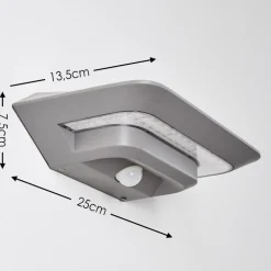 Lampe Solaire Camden Led Gris, 1 Lumiere, Detecteur De Mouvement