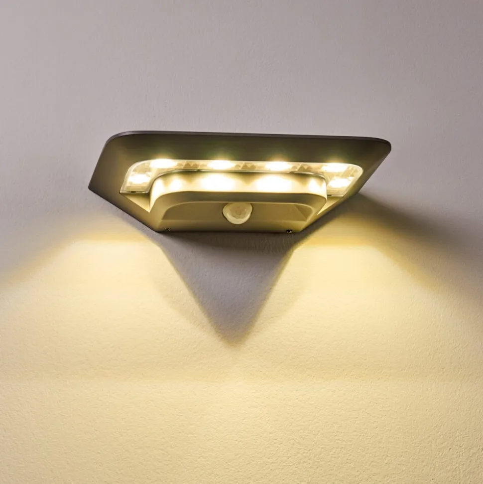 Lampe Solaire Camden Led Gris, 1 Lumiere, Detecteur De Mouvement