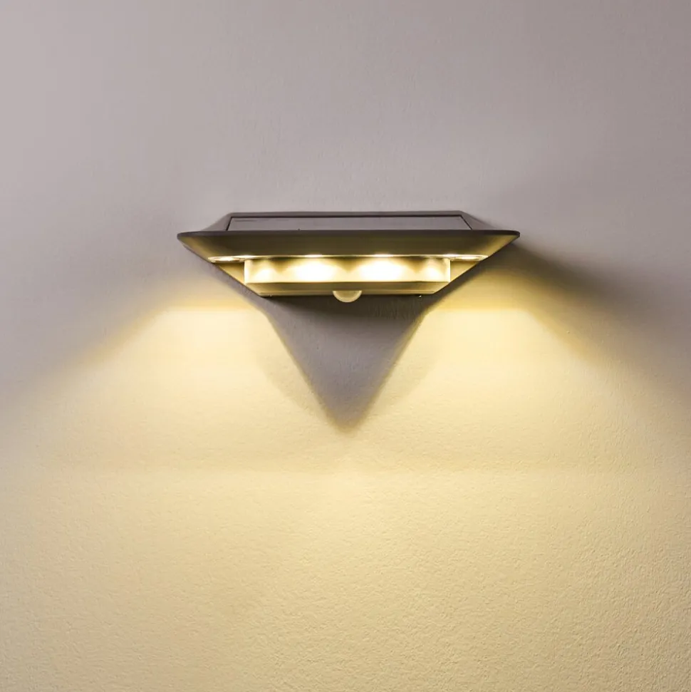 Lampe Solaire Camden Led Gris, 1 Lumiere, Detecteur De Mouvement