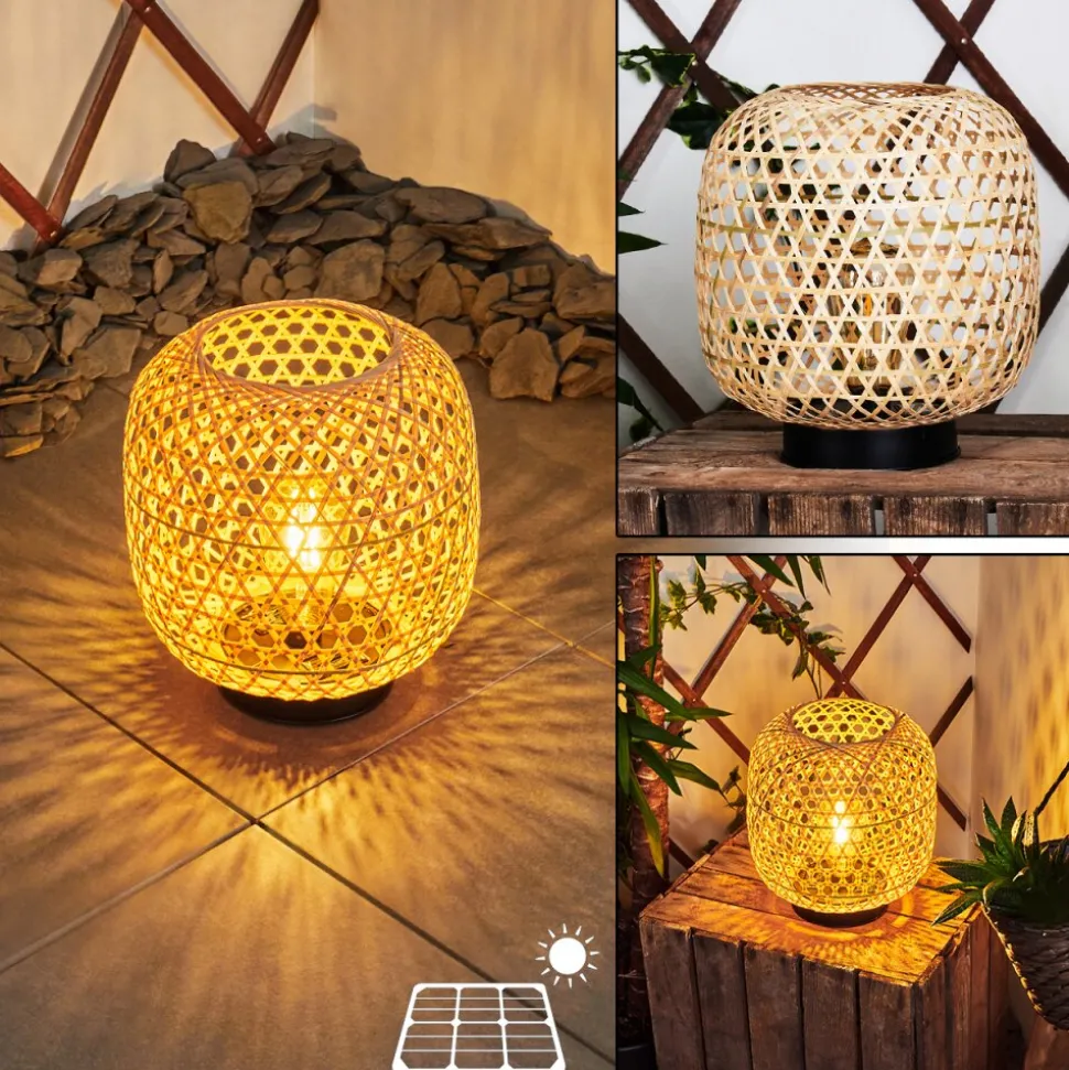 Lampe Solaire Conneaut Led Bois Clair, Noir, 1 Lumiere