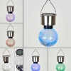 Lampe Solaire Falco Led Acier Inoxydable, 1 Lumiere, Changeur De Couleurs