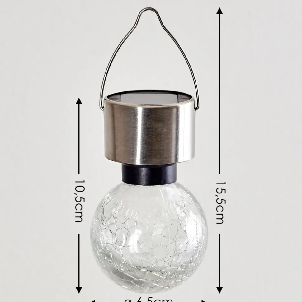 Lampe Solaire Falco Led Acier Inoxydable, 1 Lumiere, Changeur De Couleurs