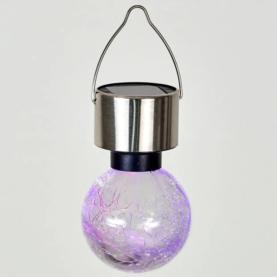 Lampe Solaire Falco Led Acier Inoxydable, 1 Lumiere, Changeur De Couleurs