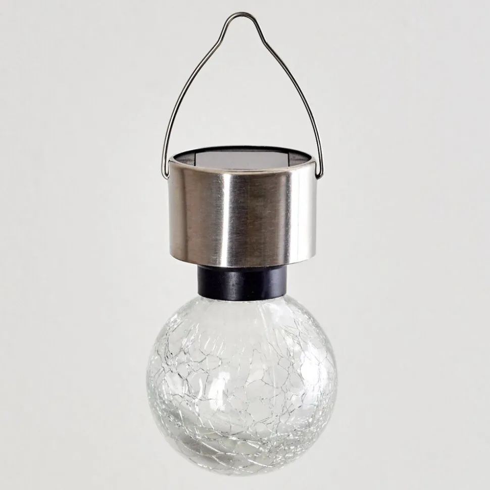 Lampe Solaire Falco Led Acier Inoxydable, 1 Lumiere, Changeur De Couleurs