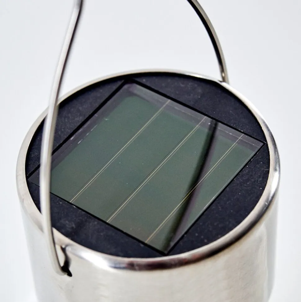 Lampe Solaire Falco Led Acier Inoxydable, 1 Lumiere, Changeur De Couleurs