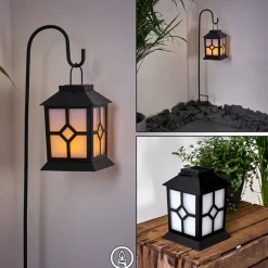 Lampe Solaire Folgarida Led Noir, 64 Lumieres