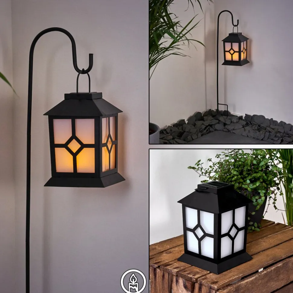 Lampe Solaire Folgarida Led Noir, 64 Lumieres