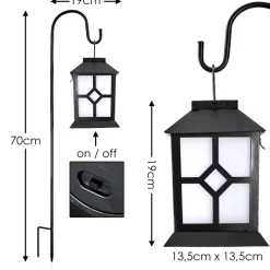 Lampe Solaire Folgarida Led Noir, 64 Lumieres