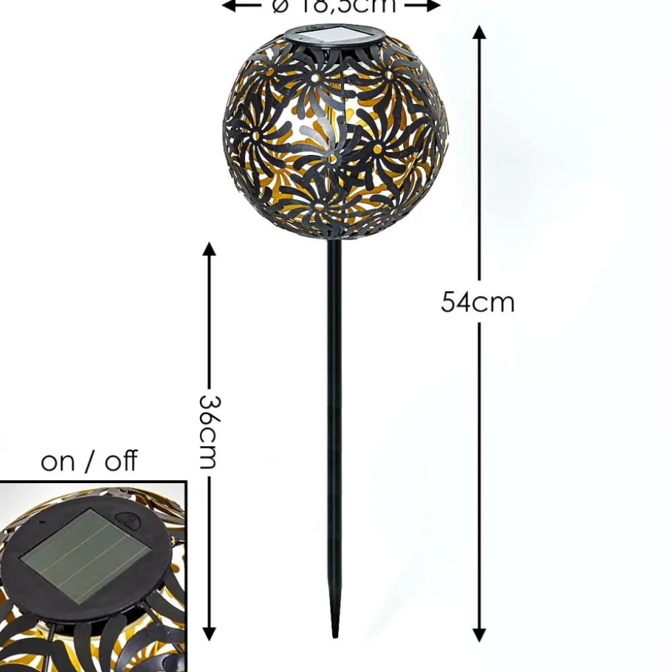 Lampe Solaire Gilbert Led Noir, 1 Lumiere