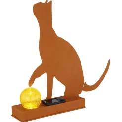Lampe Solaire Globo Katze Led Rouille, 1 Lumiere