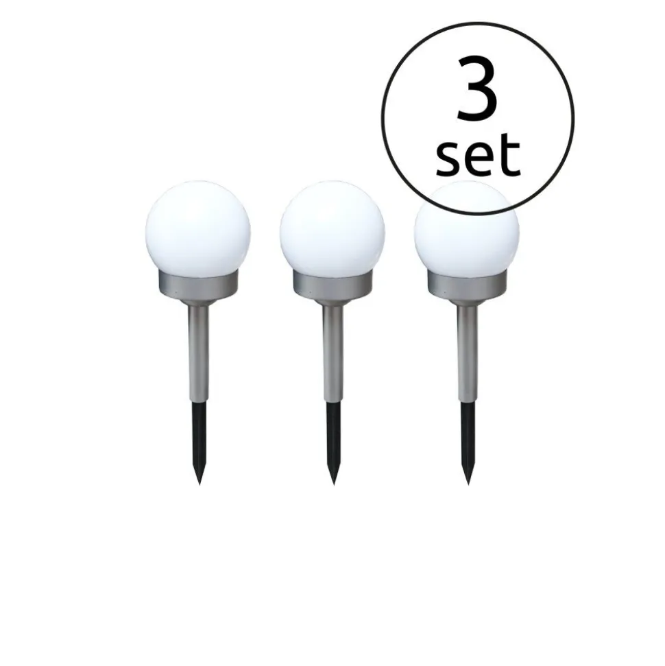 Lampe Solaire Globo Led Argente, 1 Lumiere