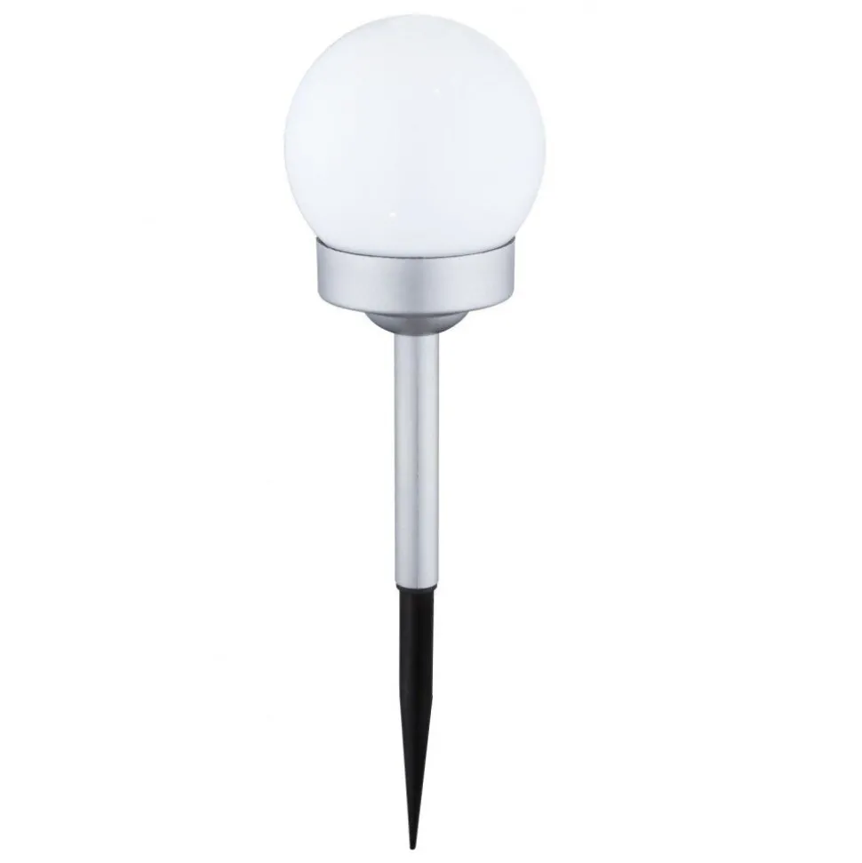 Lampe Solaire Globo Led Argente, 1 Lumiere