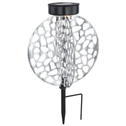 Lampe Solaire Globo Led Argente, 1 Lumiere